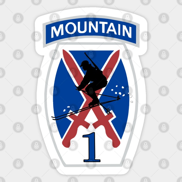 1st Brigade 10th Mountain Division Sticker by Trent Tides